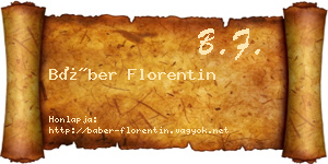 Báber Florentin névjegykártya
